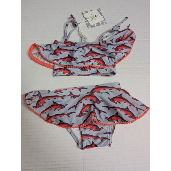 Kate Quinn Kids Swim Bikini in Gray and Red - Picture 1 of 2